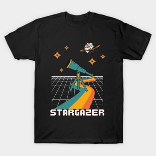 Stargazer Astronomy Retrofutiristic Sky T-Shirt